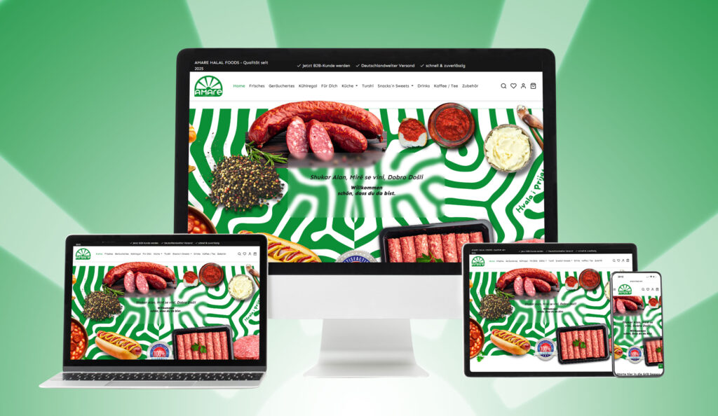 AMARE Halal Foods hat sich von rexAdvise ein Shopware Onlineshop erstellen lassen